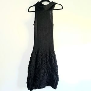 NWT SVETLANA black textured stretch mini dress